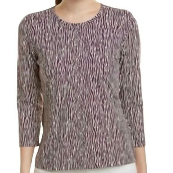 J.McLaughlin signature tee zebra purple print small - Picture 1 of 8